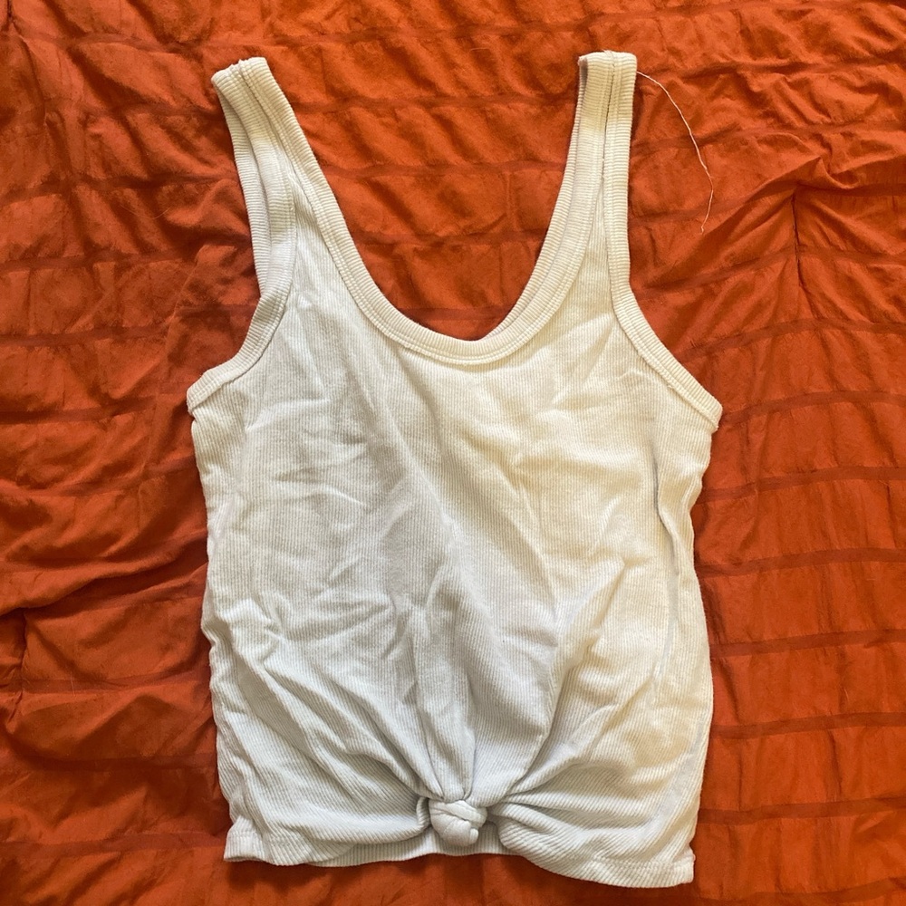 Hollister Cream Knotted Tank Top